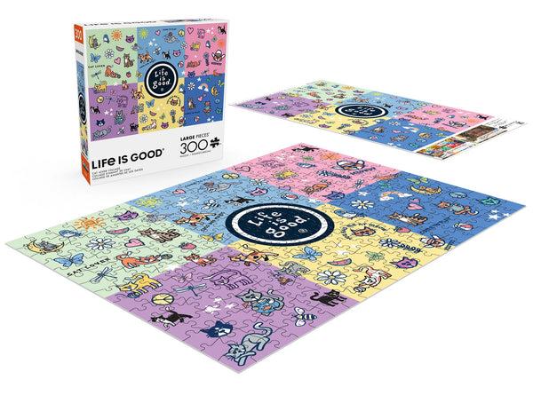 Life Is Good Buffalo Games Cat Lover Collage 300 Piece Jigsaw Puzzle