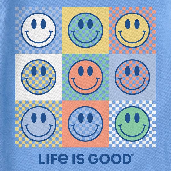 Life Is Good Checkerboard Smilies Short Sleeve Toddler Crusher Tee