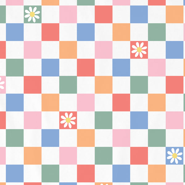 Life Is Good Daisy Checkerboard Pattern Short Sleeve Toddler Crusher Tee