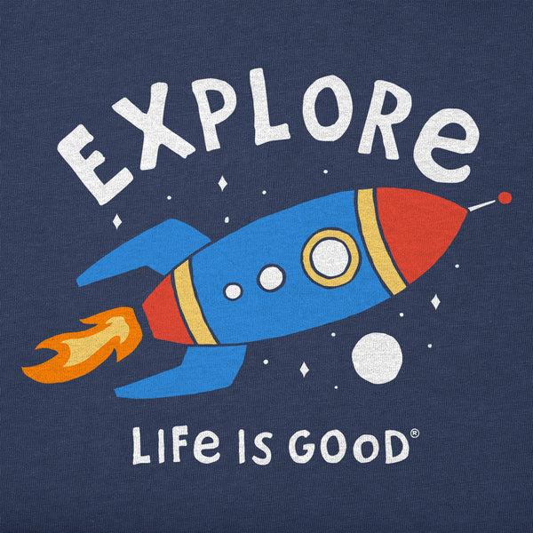 Life Is Good Explore Rocket Short Sleeve Toddler Crusher Tee