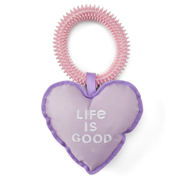 Life Is Good Flower Heart Jumbo Oxford And Spike Dog Toy
