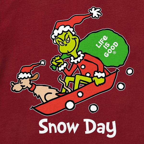 Life Is Good Grinch And Max Snow Day Short Sleeve Toddler Crusher Tee