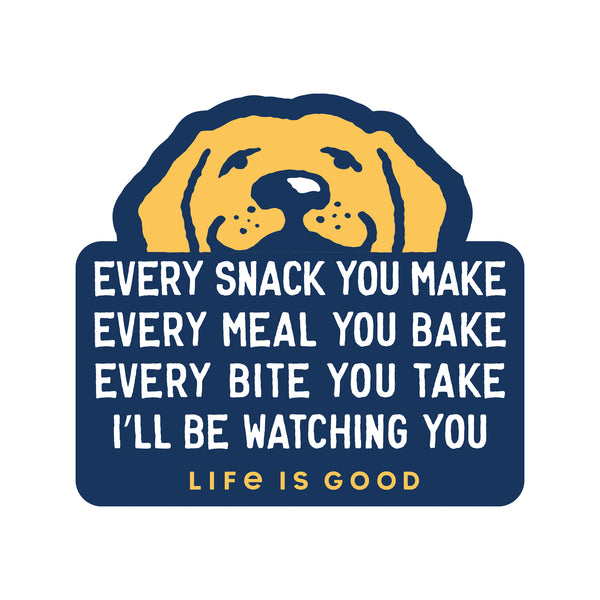 life is good I'll Be Watching You Yellow Lab Small Die Cut Decal