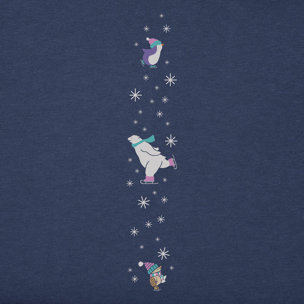 Life Is Good Ice Skating Cuties Long Sleeve Toddler Crusher Tee