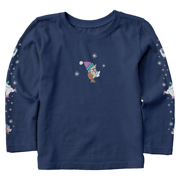 life is good Ice Skating Cuties Long Sleeve Toddler Crusher Tee