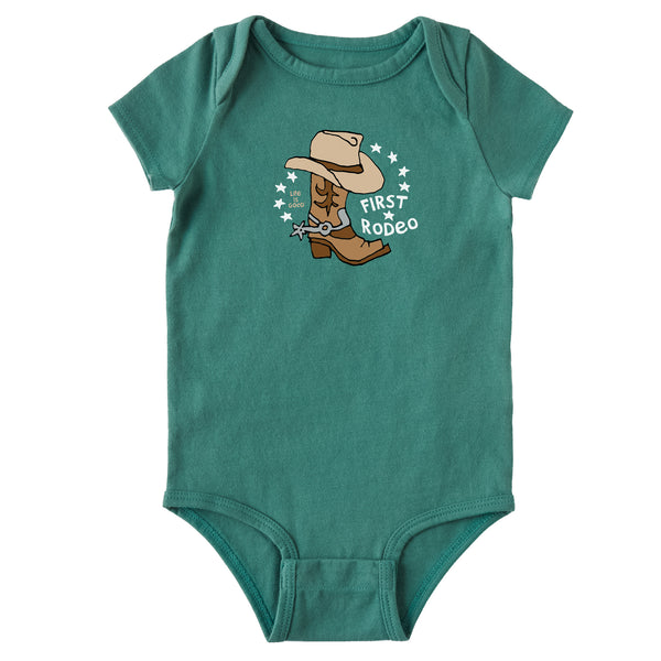 life is good Infant Naive First Rodeo Short Sleeve Crusher Baby Bodysuit