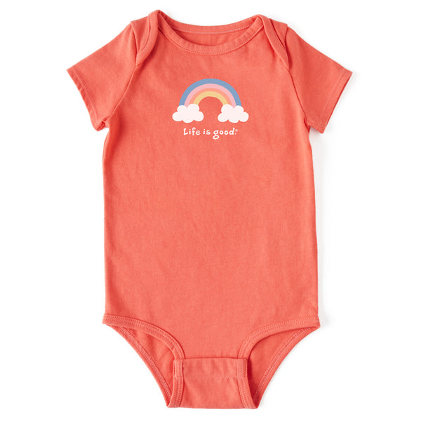 life is good Infant Rainbow Short Sleeve Crusher Baby Bodysuit