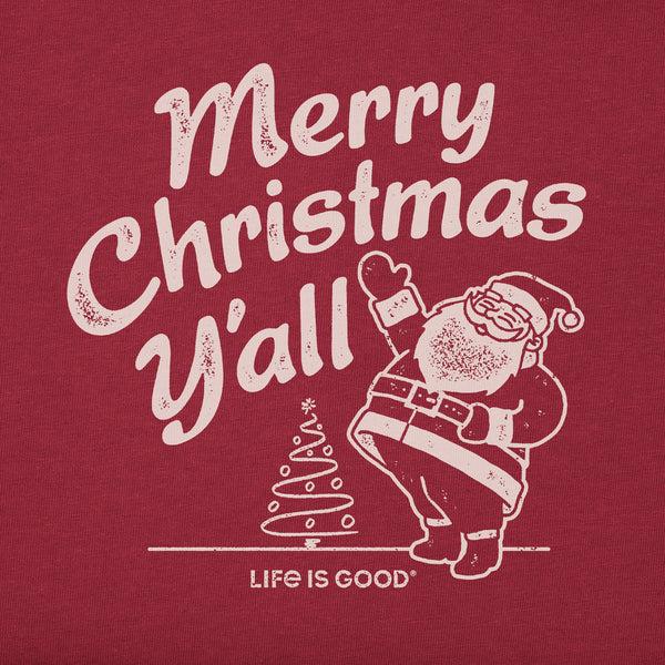 Life Is Good Infant Santa Merry Christmas Y'all Long Sleeve Crusher Baby Bodysuit