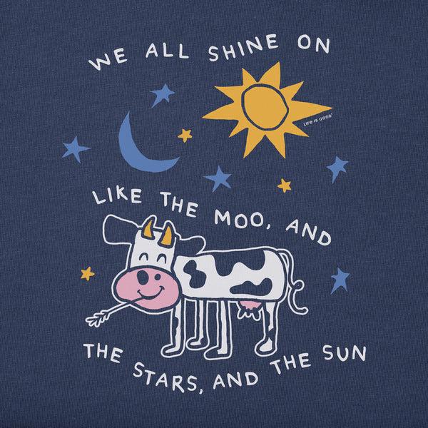 Life Is Good Infant We All Shine On Cow Short Sleeve Crusher Baby Bodysuit