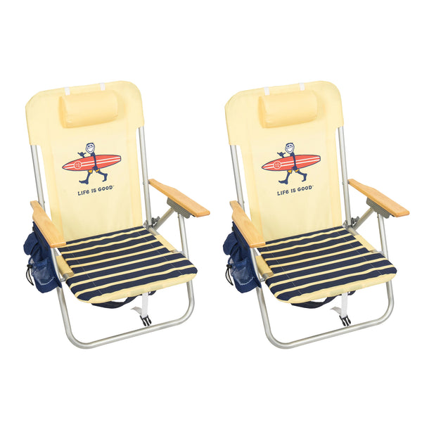 life is good Jake Surfboard 2-Pack Backpack Beach Chair