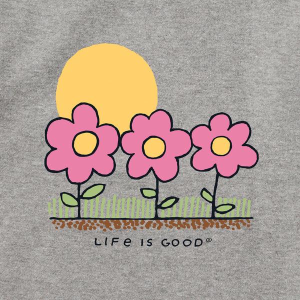 Life Is Good Kids 3 Flowers Every Wear Hoodie Sweatshirt