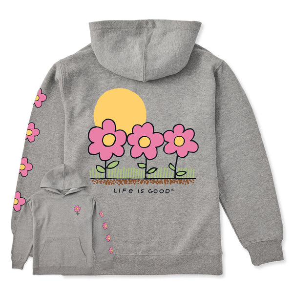 life is good Kids 3 Flowers Every Wear Hoodie Sweatshirt