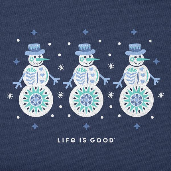 Life Is Good Kids 3 Snowmen Short Sleeve Crusher Tee