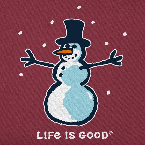 Life Is Good Kids 3D Snowman Long Sleeve Crusher Tee