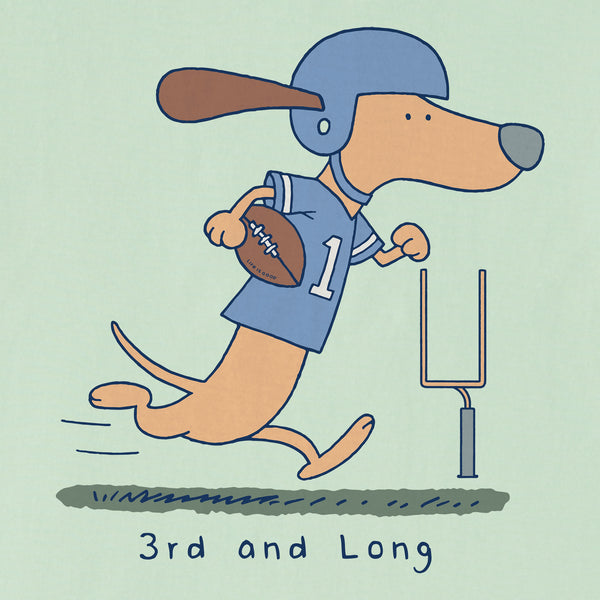 Life Is Good Kids 3rd And Long Dachshund Short Sleeve Crusher Tee