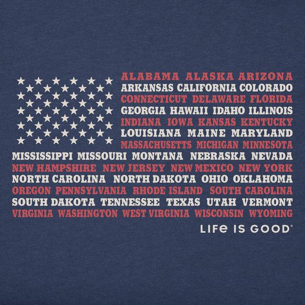 Life Is Good Kids 50 States Flag Short Sleeve Crusher Tee