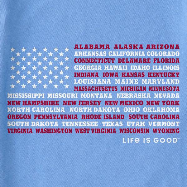 Life Is Good Kids 50 States Flag Short Sleeve Crusher Tee