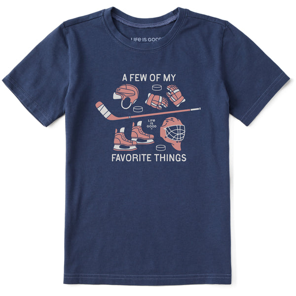 life is good Kids A Few of My Favorite Hockey Things Short Sleeve Crusher Tee