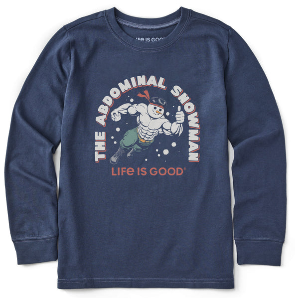 life is good Kids Abdominal Snowman Action Hero Long Sleeve Crusher Tee