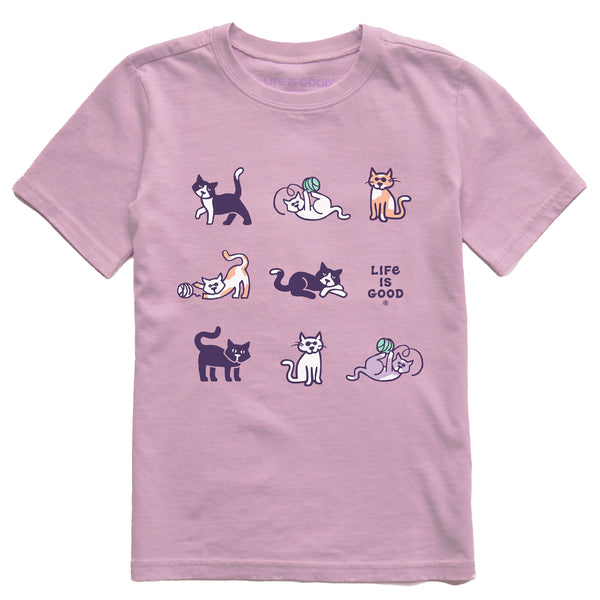 life is good Kids Al the Cat Grid Short Sleeve Crusher Tee