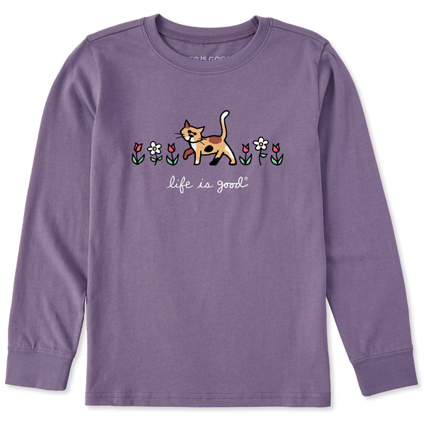 life is good Kids Al with Flowers Long Sleeve Crusher Tee