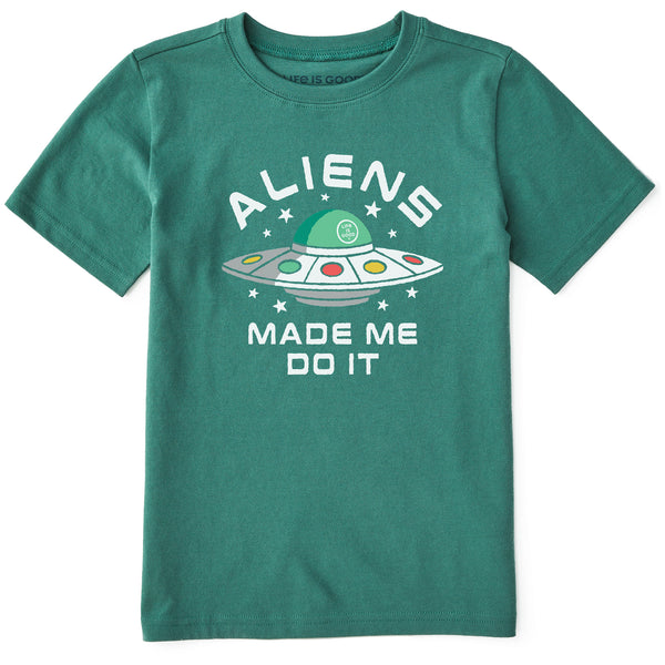 life is good Kids Aliens Made Me Do It Short Sleeve Crusher Tee