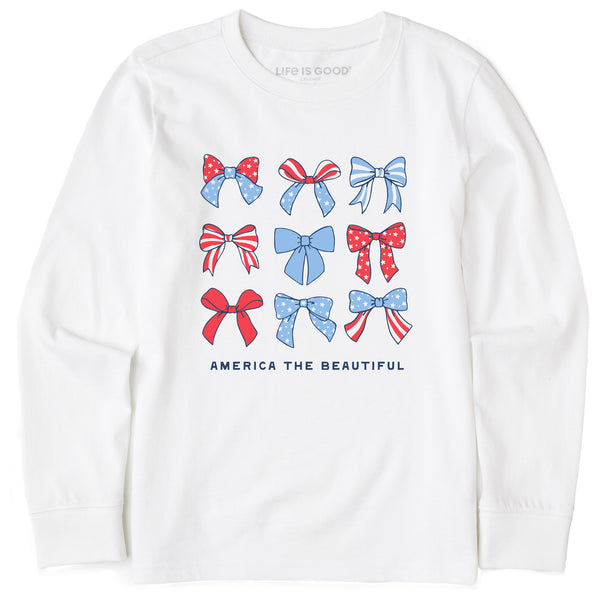life is good Kids America the Beautiful Bows Long Sleeve Crusher Tee