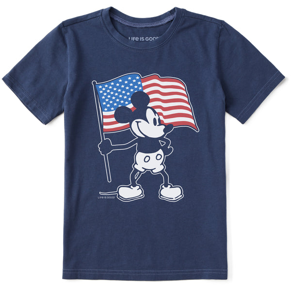 Life Is Good Kids Americana Steamboat Willie Short Sleeve Crusher Tee