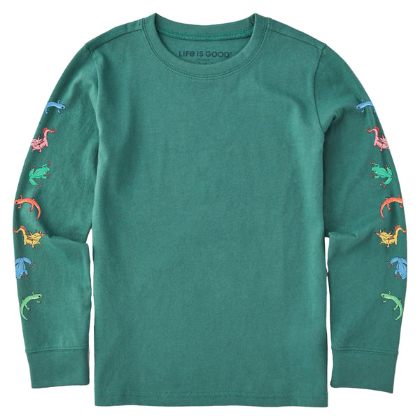 life is good Kids Amphibian Friends Long Sleeve Crusher Tee