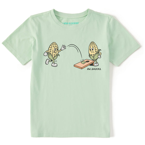 life is good Kids Aw Shucks Cornhole Short Sleeve Crusher Tee