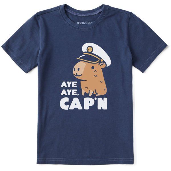life is good Kids Aye Aye Cap'n Capybara Short Sleeve Crusher Tee