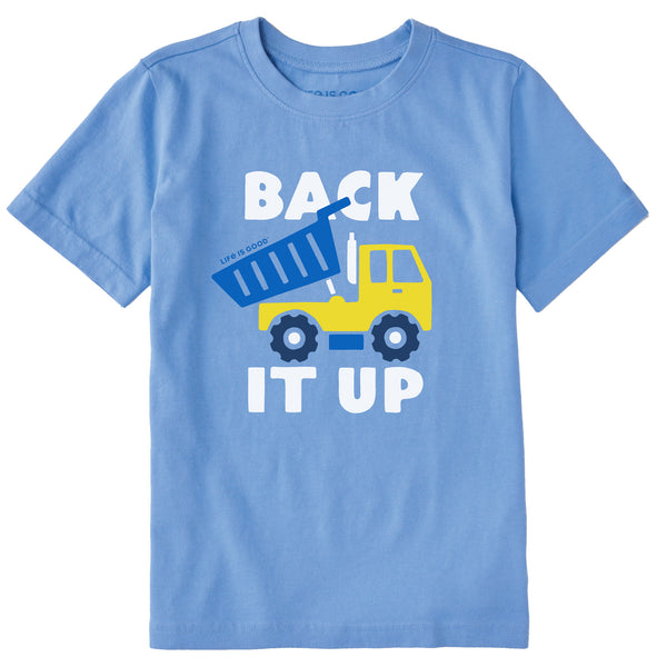 life is good Kids Back it Up Dump Truck Short Sleeve Crusher Tee