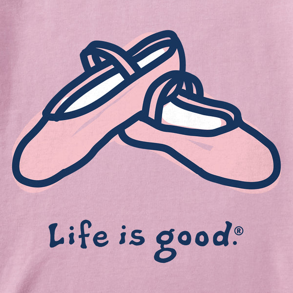 Life Is Good Kids Ballet Slippers Short Sleeve Crusher Tee