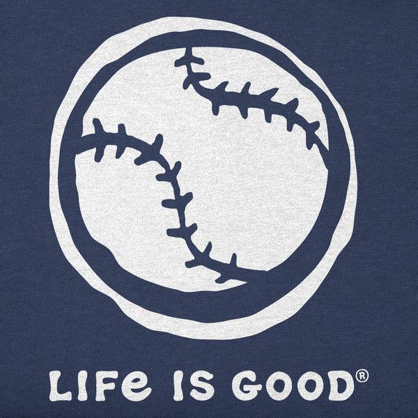 Life Is Good Kids Baseball Sketch Long Sleeve Crusher Tee