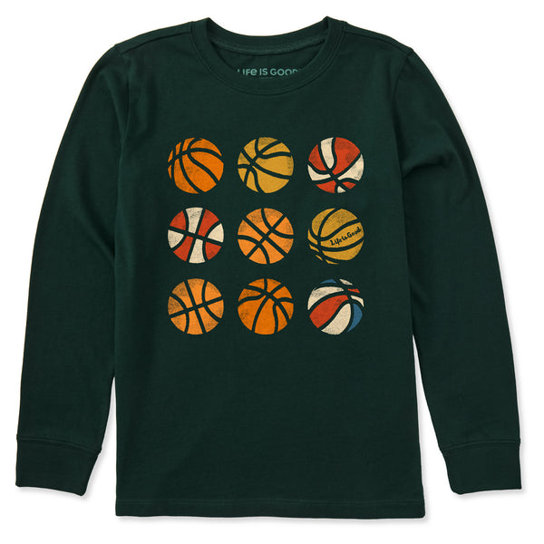 life is good Kids Basketball Grid Long Sleeve Crusher Tee