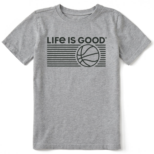 life is good Kids Basketball Stripes Short Sleeve Crusher Tee