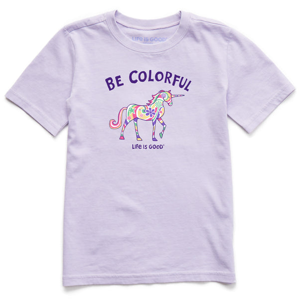 Life Is Good Kids Be Colorful Unicorn Short Sleeve Crusher Tee