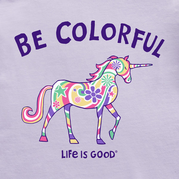 Life Is Good Kids Be Colorful Unicorn Short Sleeve Crusher Tee