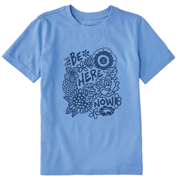 life is good Kids Be Here Now Flower Field Short Sleeve Crusher Tee