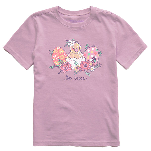 life is good Kids Be Nice Chick Short Sleeve Crusher Tee