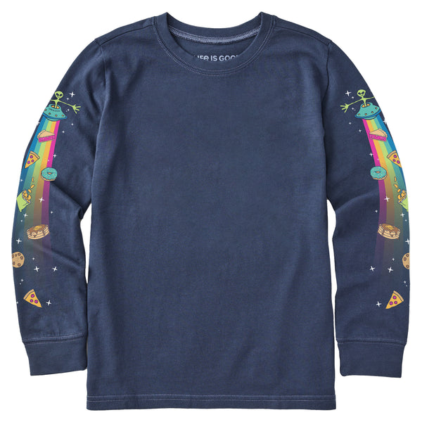 life is good Kids Beam Up the Snacks Long Sleeve Crusher Tee