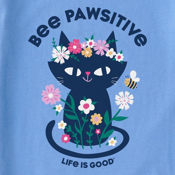 Life Is Good Kids Bee Pawsitive Flower Crown Kitty Short Sleeve Crusher Tee