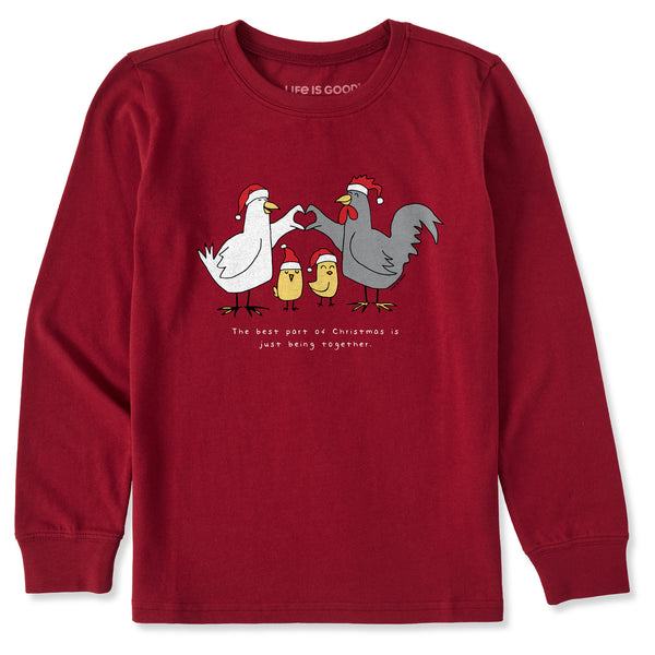 life is good Kids Being Together Chicken Fam Long Sleeve Crusher Tee