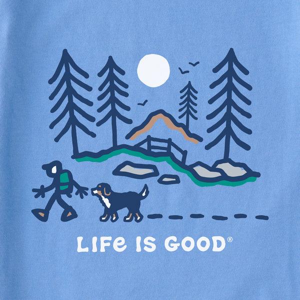 Life Is Good Kids Bernese Hiking Through The Woods Long Sleeve Crusher Tee