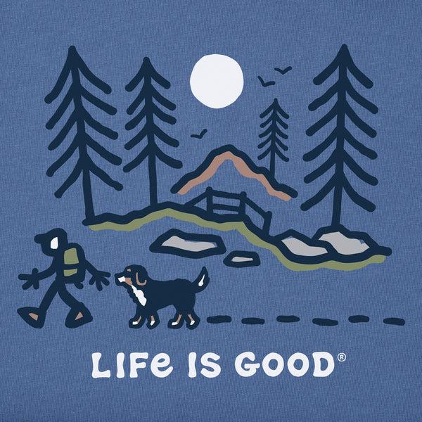 Life Is Good Kids Bernese Hiking Through The Woods Short Sleeve Crusher Tee