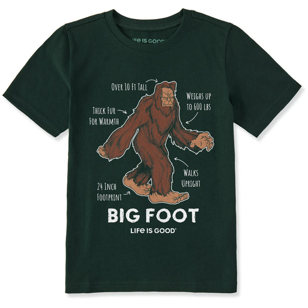 Life Is Good Kids Big Foot Facts Short Sleeve Crusher Tee