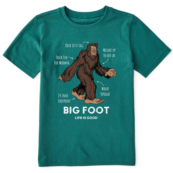 life is good Kids Big Foot Facts Short Sleeve Crusher Tee