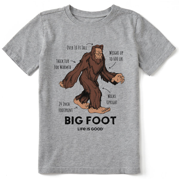 life is good Kids Big Foot Facts Short Sleeve Crusher Tee