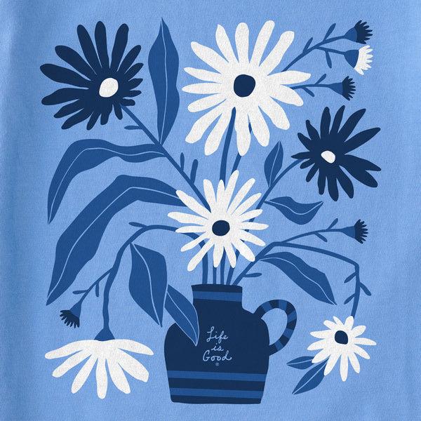 Life Is Good Kids Blue Daisies Short Sleeve Crusher Tee
