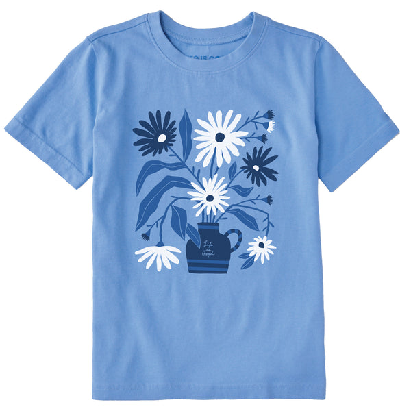 life is good Kids Blue Daisies Short Sleeve Crusher Tee